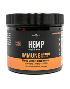 HEMP OneThirteen IMMUNE Sour Gummies Orange Cream 60 Gummies