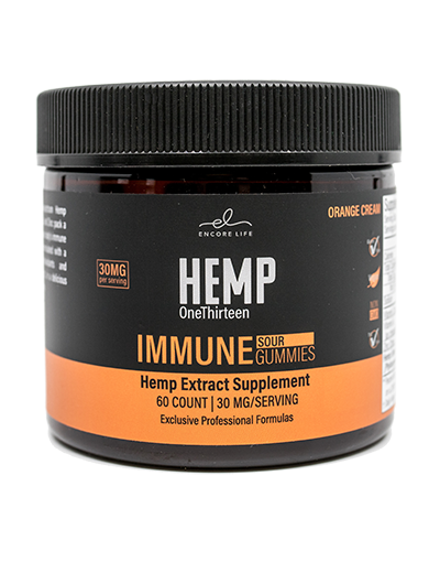 HEMP OneThirteen IMMUNE Sour Gummies Orange Cream 60 Gummies