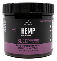 HEMP OneThirteen SLEEP Sour Gummies Blackberry Vanilla 60 Gummies